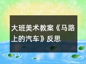大班美术教案《马路上的汽车》反思
