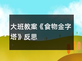 大班教案《食物金字塔》反思