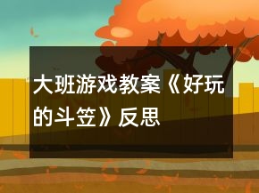 大班游戏教案《好玩的斗笠》反思