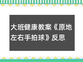大班健康教案《原地左右手拍球》反思