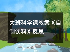 大班科学课教案《自制饮料》反思