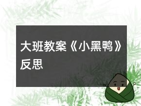 大班教案《小黑鸭》反思