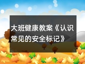 大班健康教案《认识常见的安全标记》反思