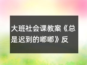 大班社会课教案《总是迟到的嘟嘟》反思
