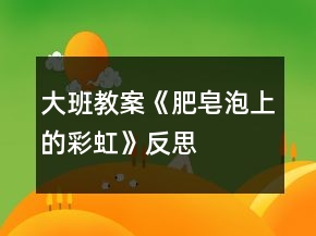 大班教案《肥皂泡上的“彩虹”》反思