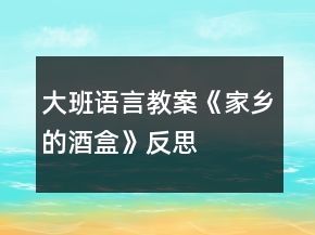 大班语言教案《家乡的酒盒》反思