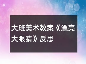大班美术教案《漂亮大眼睛》反思