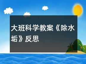 大班科学教案《除水垢》反思