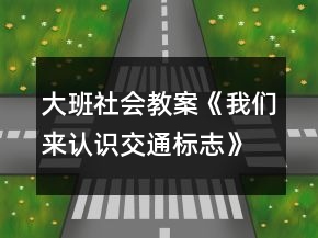大班社会教案《我们来认识交通标志》反思