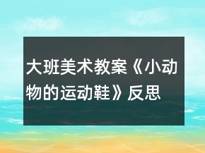 大班美术教案《小动物的运动鞋》反思
