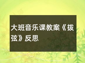 大班音乐课教案《拨弦》反思