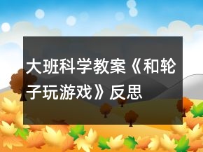 大班科学教案《和轮子玩游戏》反思