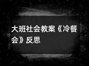 大班社会教案《冷餐会》反思