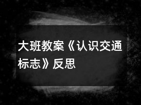 大班教案《认识交通标志》反思