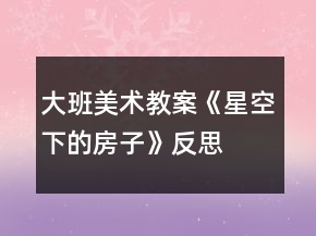 大班美术教案《星空下的房子》反思