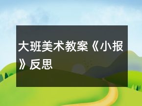 大班美术教案《小报》反思