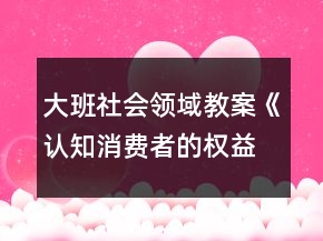 大班社会领域教案《认知消费者的权益》反思