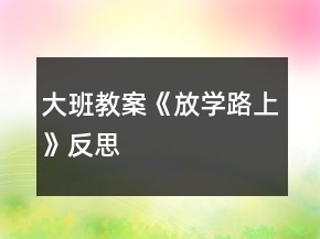 大班教案《放学路上》反思