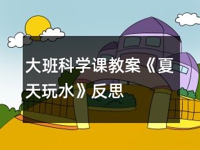 大班科学课教案《夏天玩水》反思