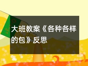 大班教案《各种各样的包》反思