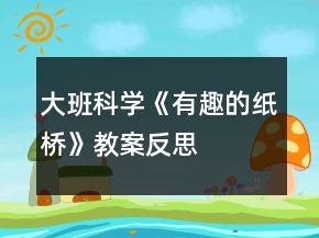 大班科学《有趣的纸桥》教案反思