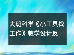 大班科学《小工具找工作》教学设计反思