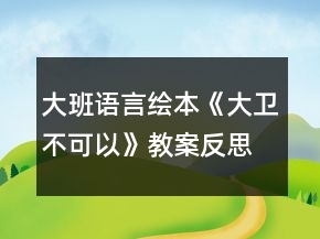 大班语言绘本《大卫,不可以》教案反思