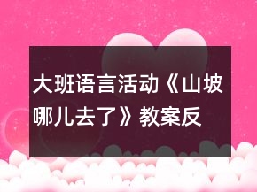 大班语言活动《山坡哪儿去了》教案反思