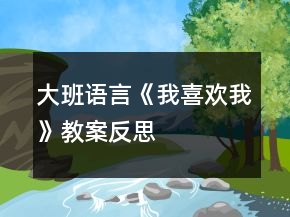 大班语言《我喜欢我》教案反思