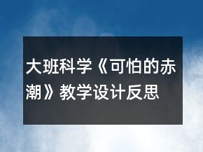 大班科学《可怕的赤潮》教学设计反思