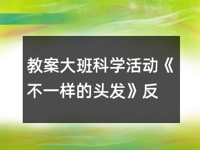 教案大班科学活动《不一样的头发》反思