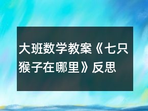 大班数学教案《七只猴子在哪里》反思