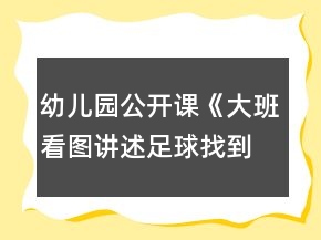 幼儿园公开课《大班看图讲述：足球找到了》教学设计及反思评价