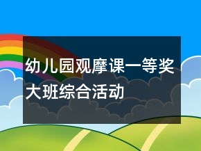 幼儿园观摩课一等奖大班综合活动——今天我下厨教学设计、说课稿及专家点评