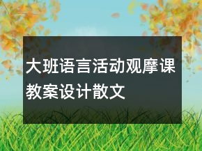 大班语言活动观摩课教案设计——散文诗：云彩和风儿反思