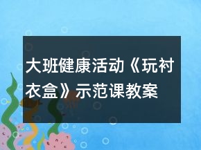 大班健康活动《玩衬衣盒》示范课教案反思