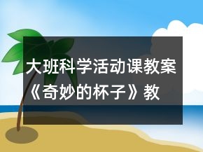 大班科学活动课教案《奇妙的杯子》教学设计与反思