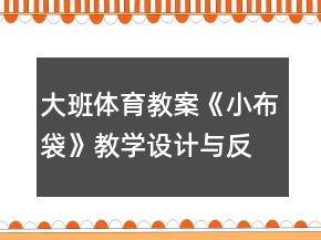 大班体育教案《小布袋》教学设计与反思