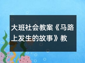 大班社会教案《马路上发生的故事》教学设计与反思