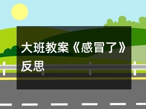 大班教案《感冒了》反思