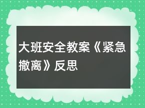 大班安全教案《紧急撤离》反思