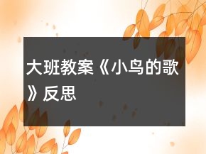大班教案《小鸟的歌》反思