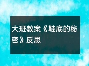 大班教案《鞋底的秘密》反思