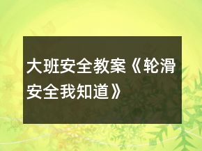 大班安全教案《轮滑安全我知道》