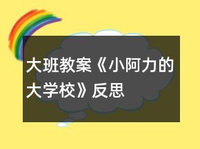 大班教案《小阿力的大学校》反思