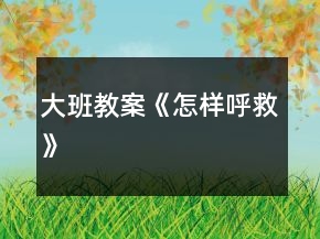 大班教案《怎样呼救》