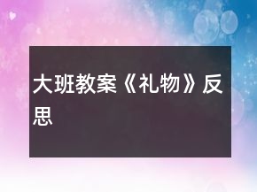 大班教案《礼物》反思