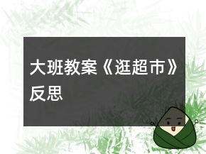 大班教案《逛超市》反思