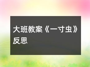 大班教案《一寸虫》反思