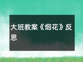 大班教案《烟花》反思